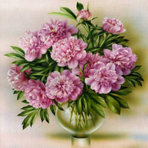 Без бренда «Пионы в круглой прозрачной вазе» в Саратове