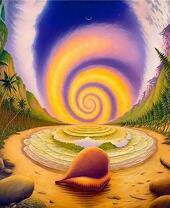 Раковина на фоне Млечного пути и леса