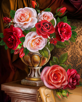 Без бренда «Букет роз в изящной вазе (20шт)» в Саратове