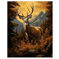 Гордый олень на опушке леса