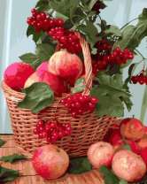 Без бренда «Плетёная корзина с калиной и яблоками» в Саратове в интернет-магазине  Без бренда «Плетёная корзина с калиной и яблоками» в Саратове