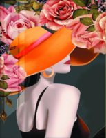 Без бренда «Дама в яркой шляпе и розы» в Саратове в интернет-магазине  Без бренда «Дама в яркой шляпе и розы» в Саратове