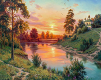 Без бренда «Вид на реку на закате» в Саратове